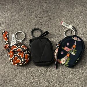 Vera Bradley Key & Card Holders - Orange, Black, and Floral